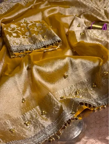 Fresh Launch – Premium Banarasi Soft Tissue Silk Ghungroo Saree - Premium Banarasi Soft Tissue Silk Saree Online India - Buy at ₹2699 - Image 1