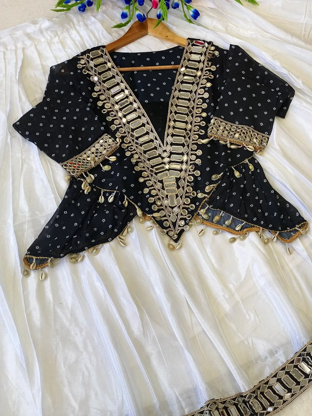 Top Style Side-Cut Kurti with Chinon Lehenga - View 6