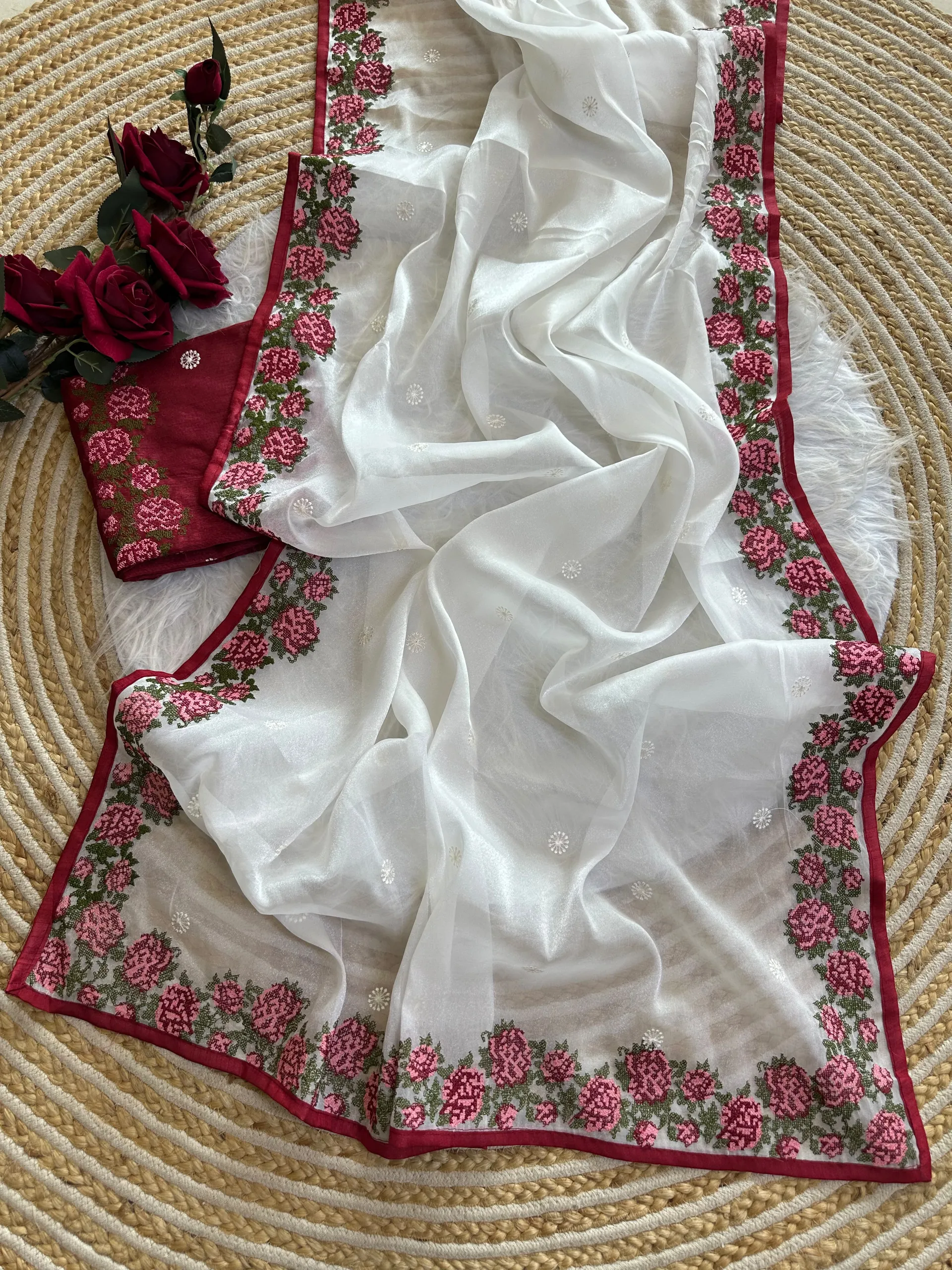Exclusive Shimmer Tissue Silk Saree | Sundha - Pure Shimmer Tissue Silk Saree Online India - Buy at ₹1850 - Image 1