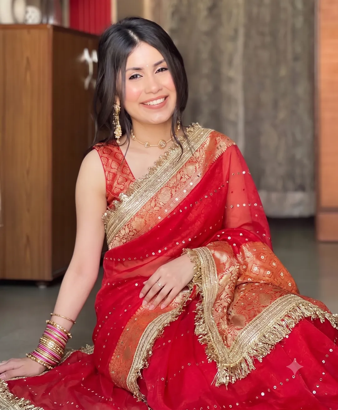 Banarasi Soft Glass Tissue Silk Mirror Work Saree - Banarasi Soft Glass Tissue Silk Saree Online India - Buy at ₹2499 - Image 1