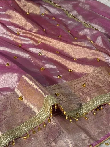Fresh Launch – Premium Banarasi Soft Tissue Silk Ghungroo Saree - View 4